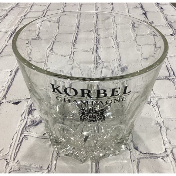 Korbel Champagne Cut Glass Ice Bucket. 5.5” Tall 6” wide. Weight 2.5 lbs. - Picture 1 of 4